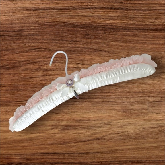 Bridal/Prom/Pageant dress hanger, handmade one of a kind. Ivory and blush pink - Picture 1 of 8